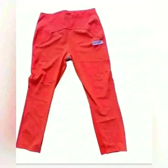 Athleta All In crop leggings, coral, small, S, 4/6, Workout, Stash pocket, mesh - Picture 2 of 7